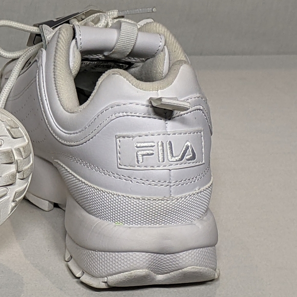 NEW Fila Womens Disruptor II Leather Premium Classic 90s era retro Sz 7 white - Picture 5 of 7